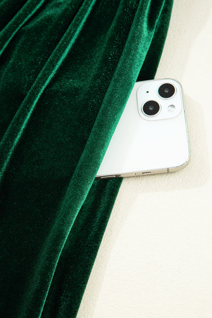 Bow Tie Velvet High Waist Mini Dress