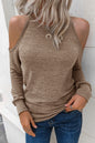 Heather Cold Shoulder Knit Top