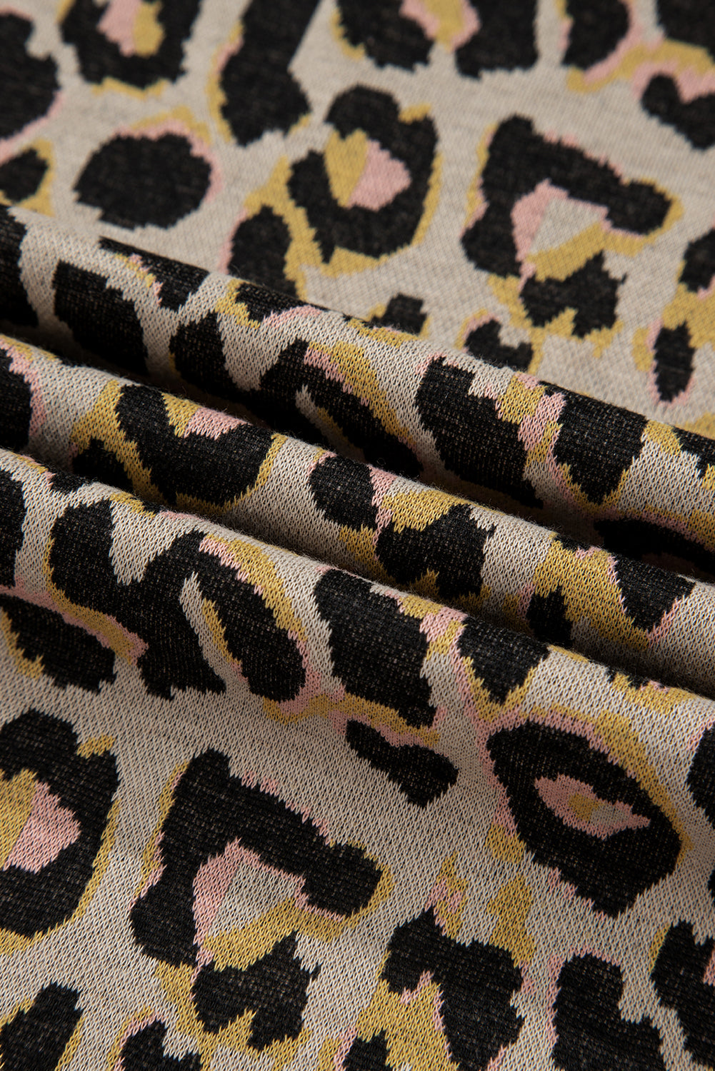 Leopard Contrast Edge Pullover and Shorts Set