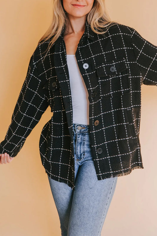 Western Checker Shacket w/Pockets