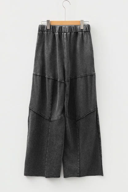 Mineral Wash Tiered Drawstring Wide Leg Pants