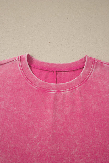 Solid Mineral Wash Short Sleeve Oversized Tee