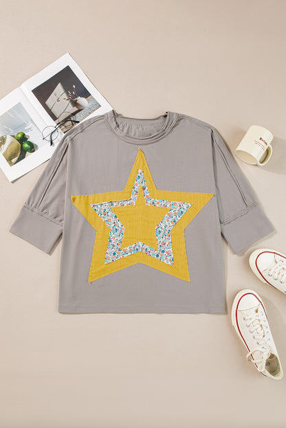 Floral Star Reverse Seam Top