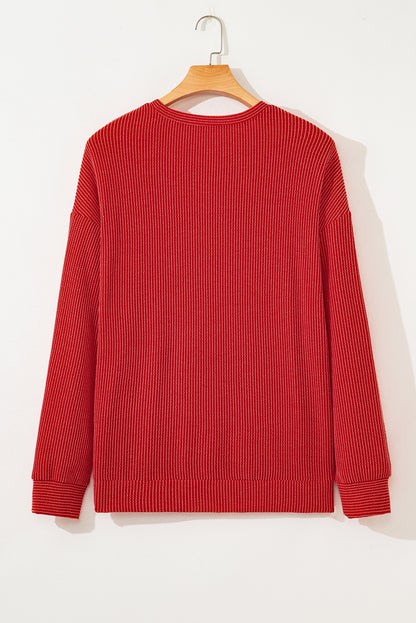 Plus Size Christmas MERRY Corded Knit Top