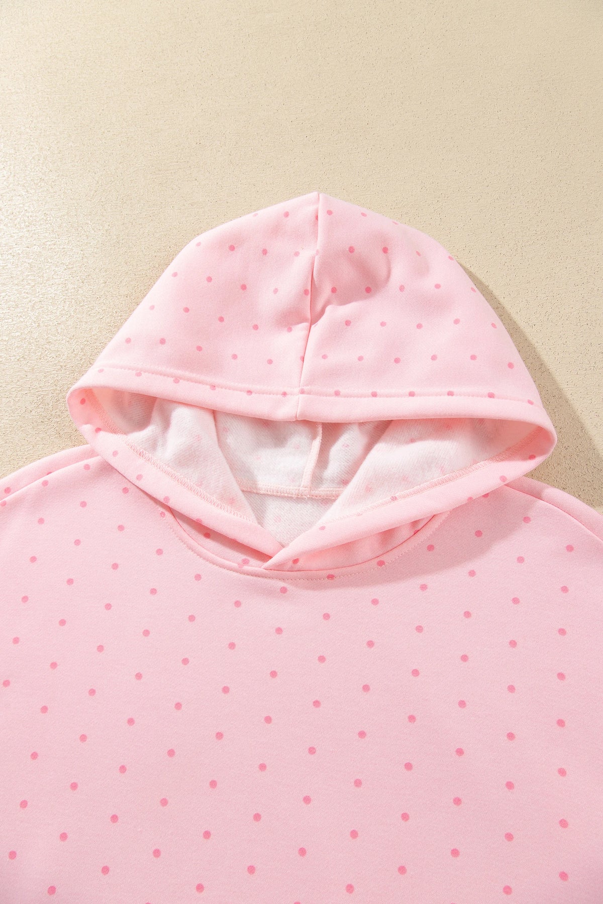 Polka Dot Kangaroo Pocket Hoodie & Shorts Set