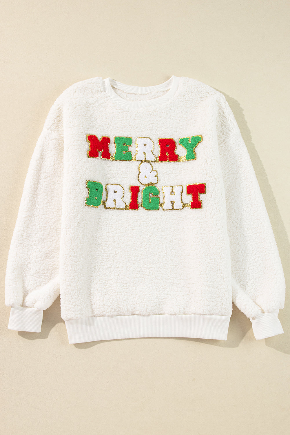 Christmas MERRY & Bright Sherpa Sweatshirt