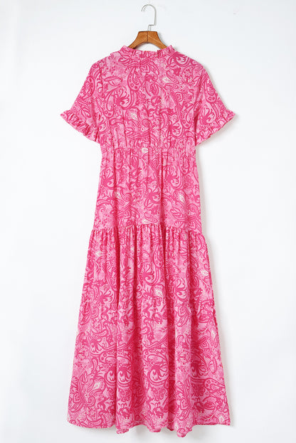 Paisley Ruffle Tiered Maxi Dress