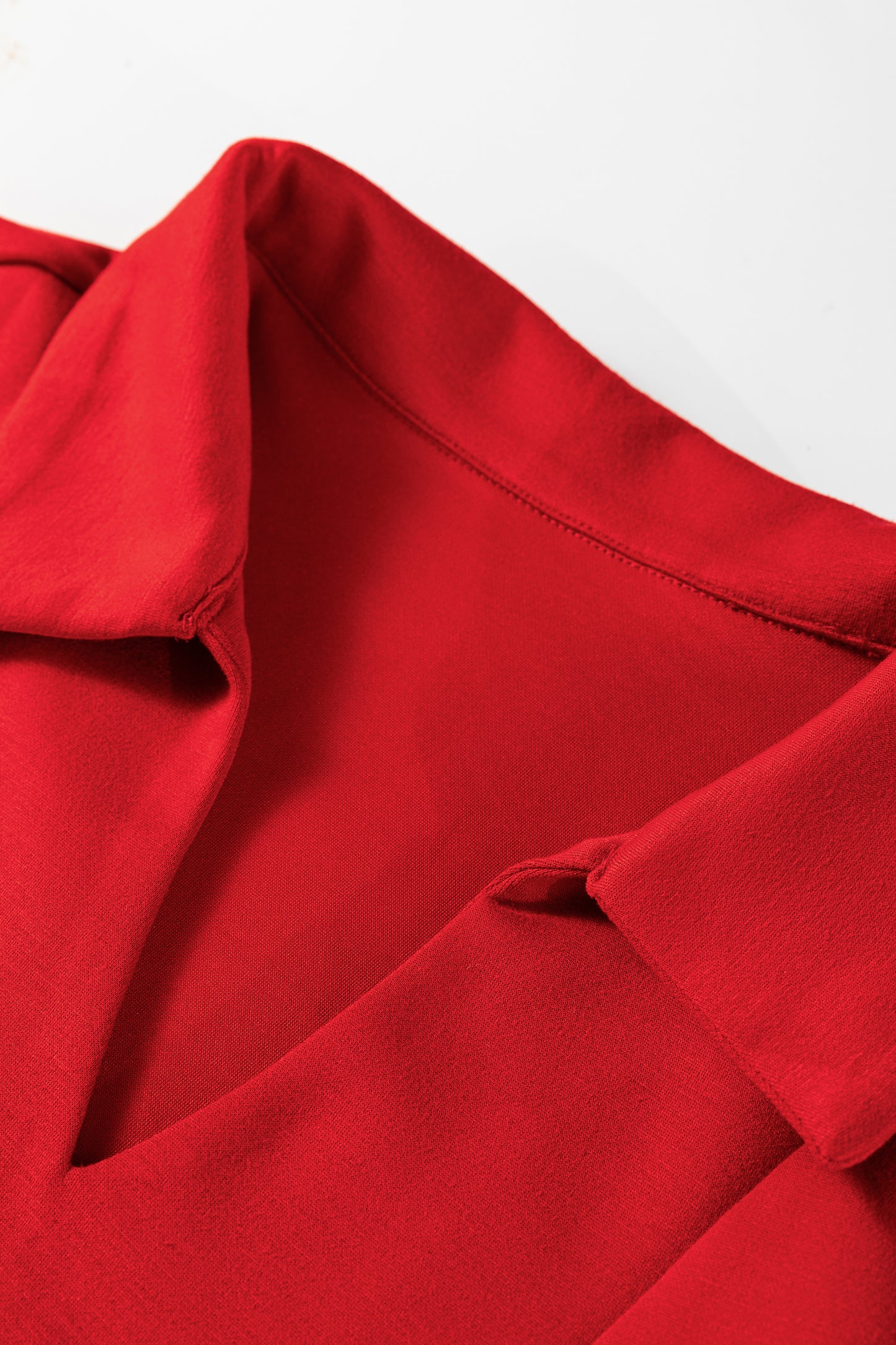 Solid V-Neck Pullover and Drawstring Pants Set