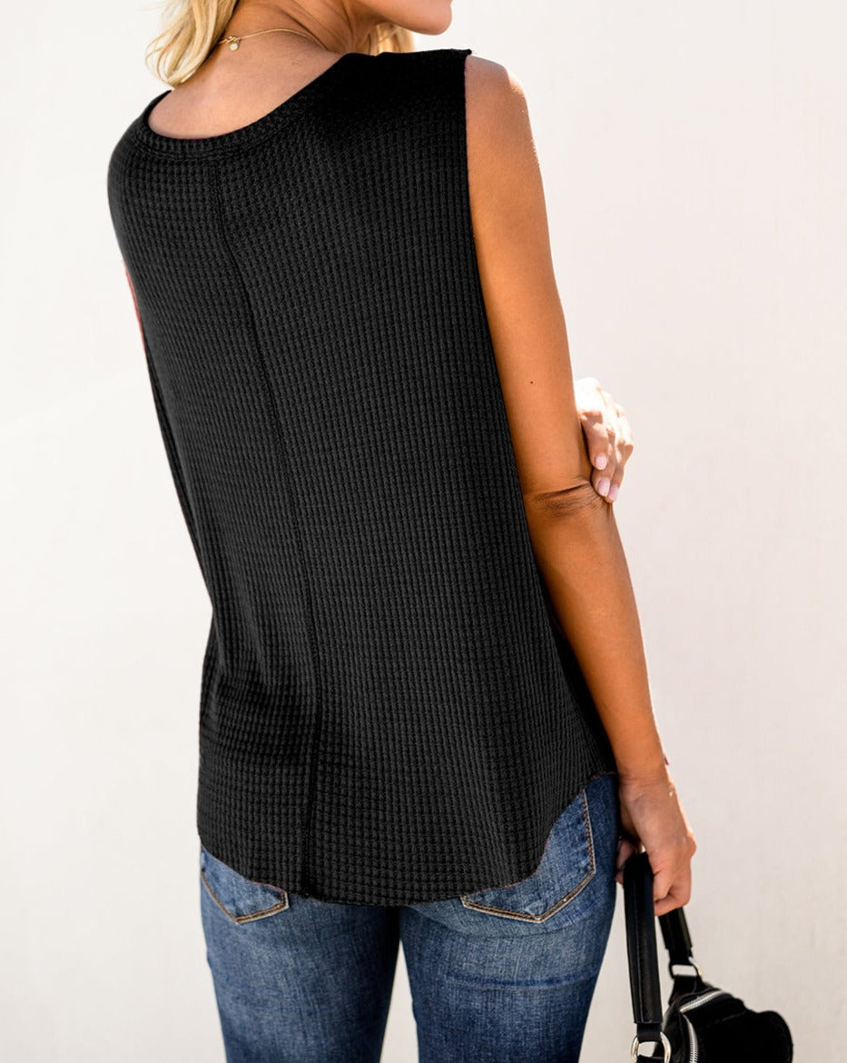 Waffle Crewneck Tank Top