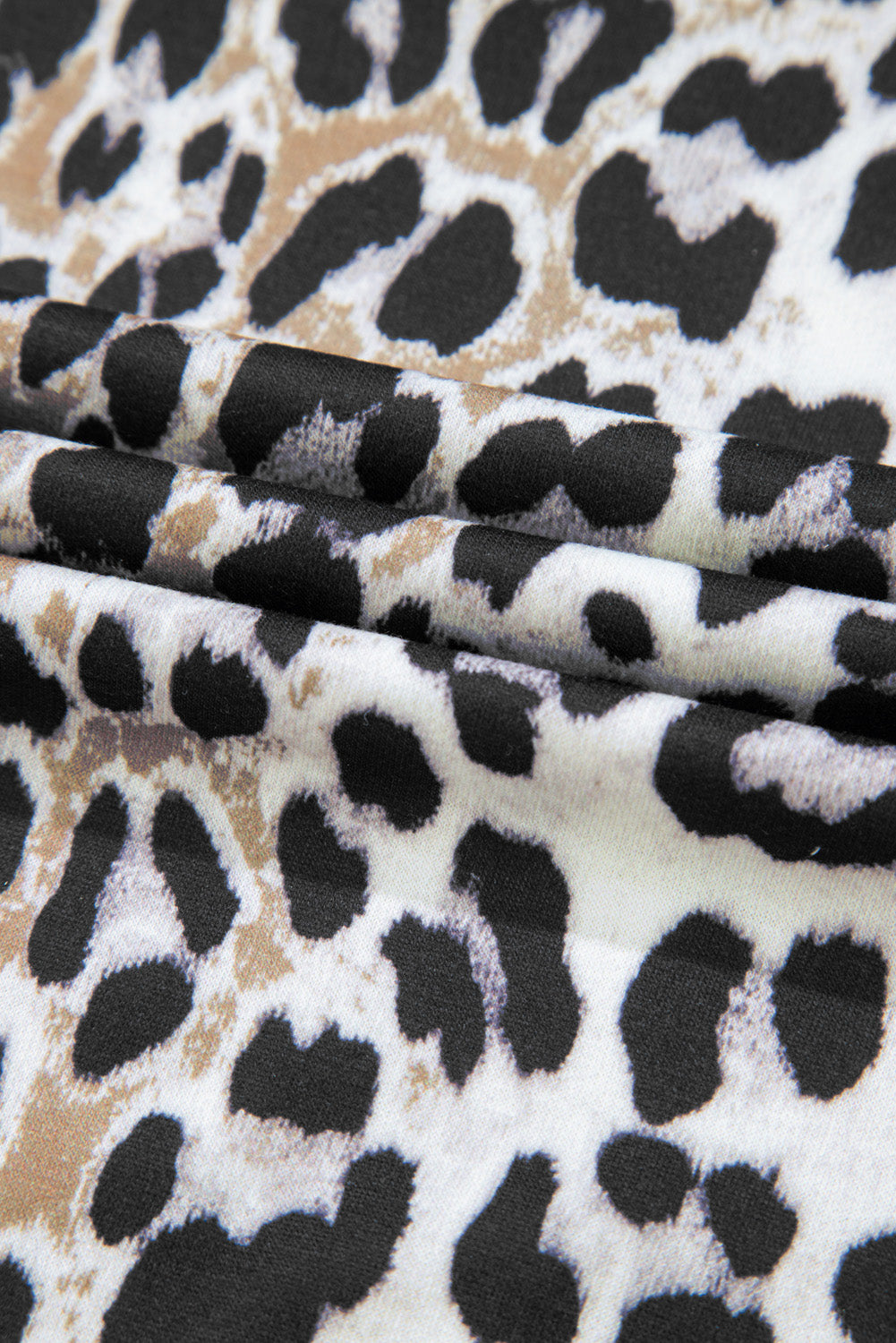 Plus Size Leopard Contrast Trim Short Sleeve Top