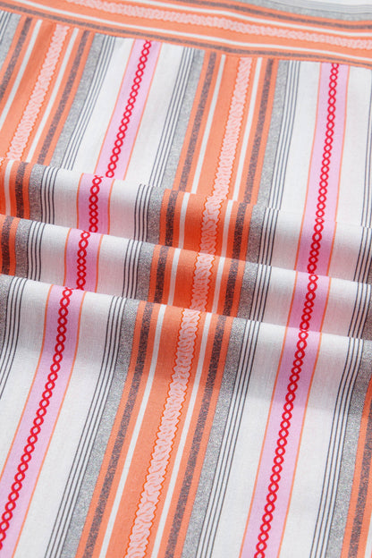 Stripe Button Up Short Sleeve Shirt