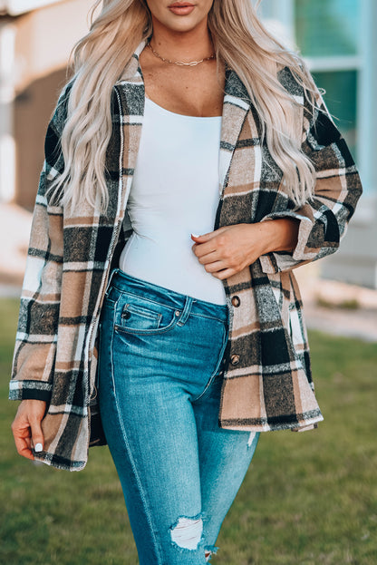 Plaid Buttoned Shirt Jacket