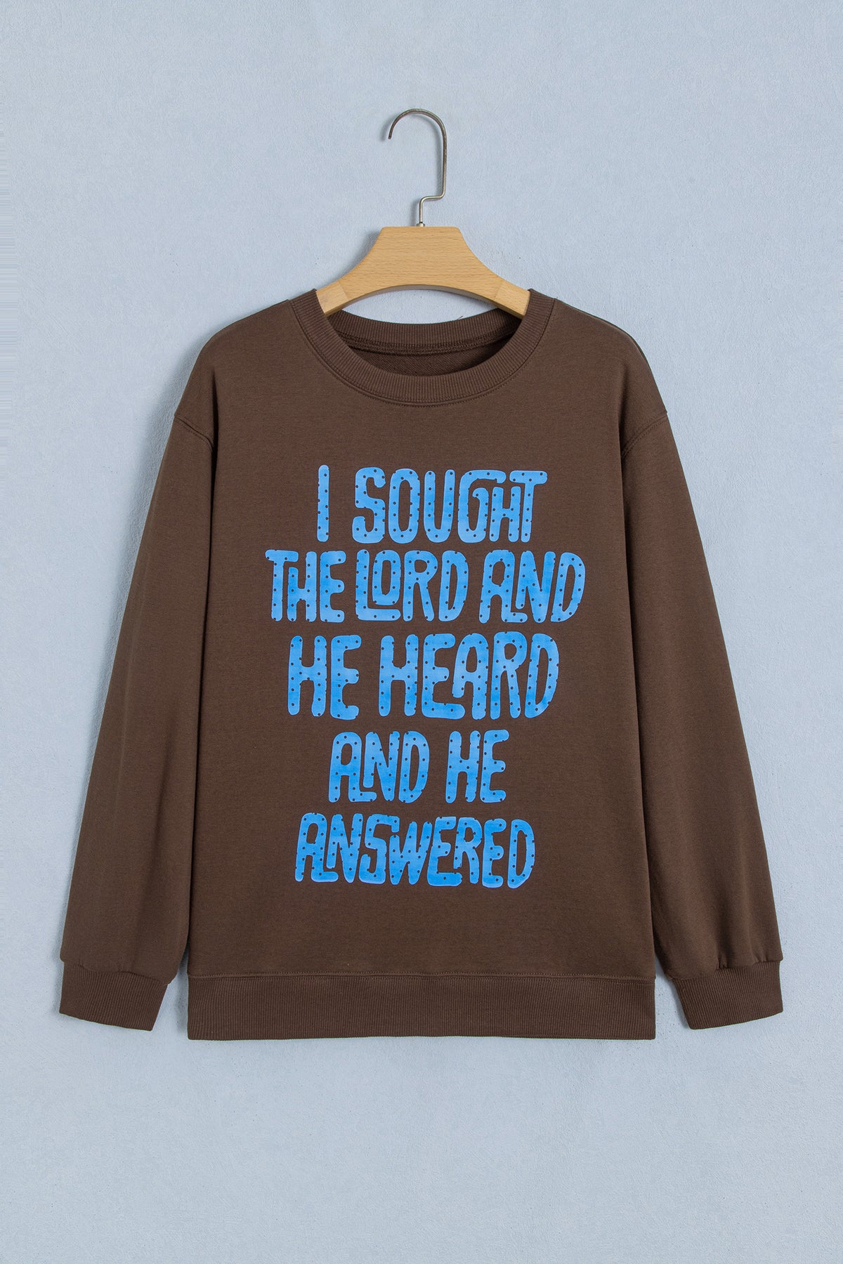 Trust in God Graphic Print Polka Dot Sweatshirt