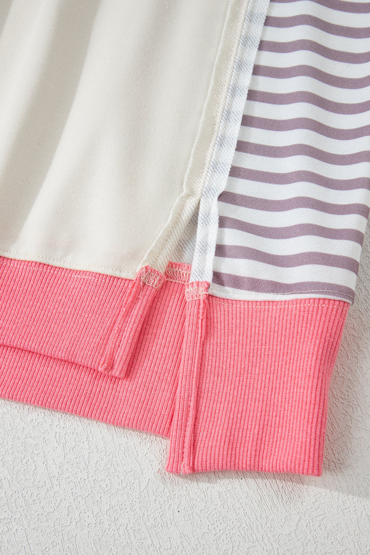 Colorblock Stripe Patchwork Dolman Sleeve Sweatshirt