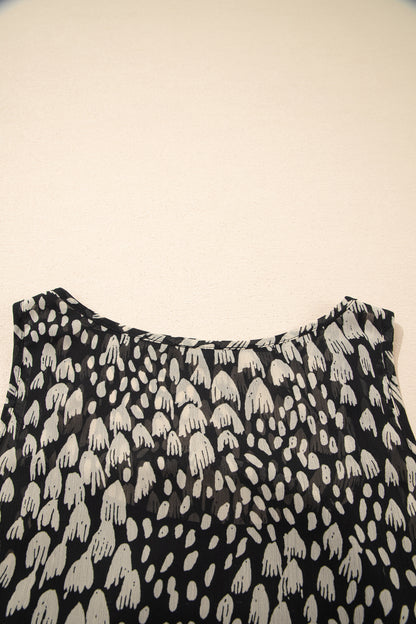 Abstract Dotted Sleeveless Maxi Dress