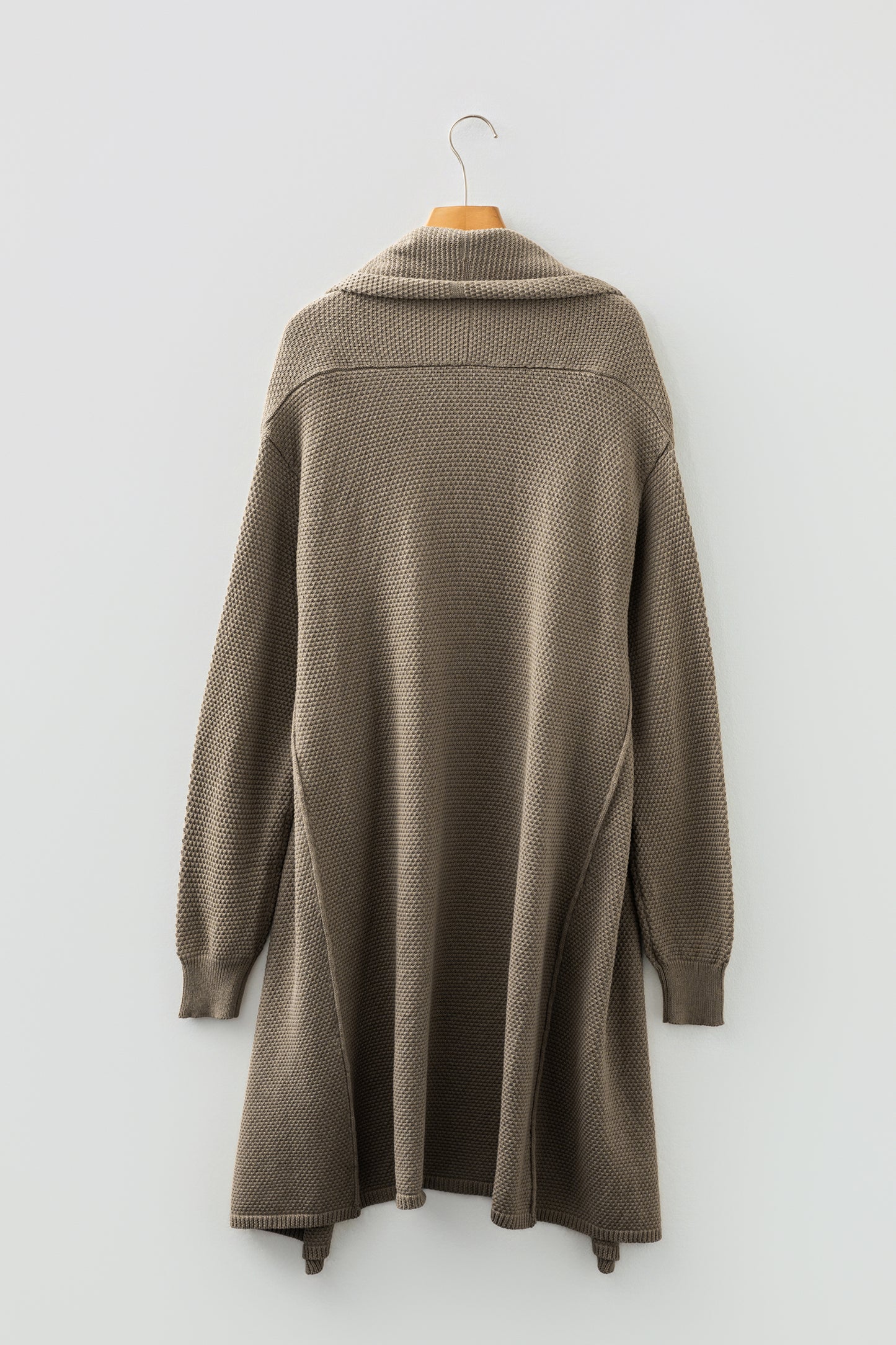 Solid Textured Knit Open-Front Sweater Cardigan