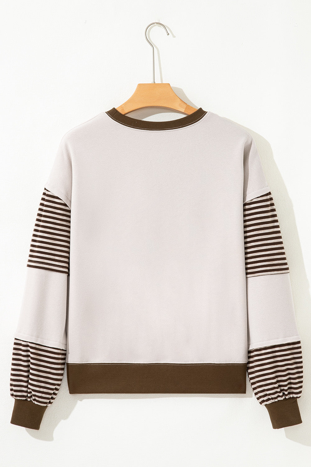 Stripe Colorblock Drop Shoulder Sweatshirt