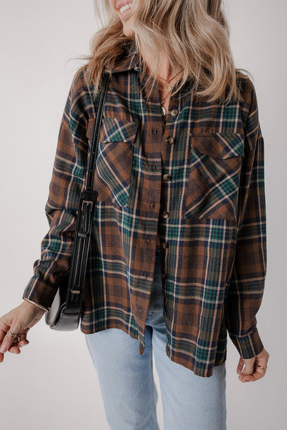 Plaid Button-Up Chest Pocket Shacket