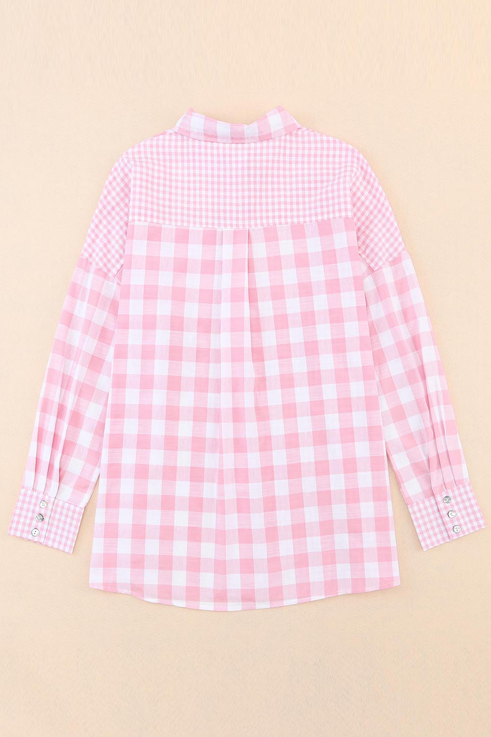 Checker Patchwork Long Sleeve Shirt