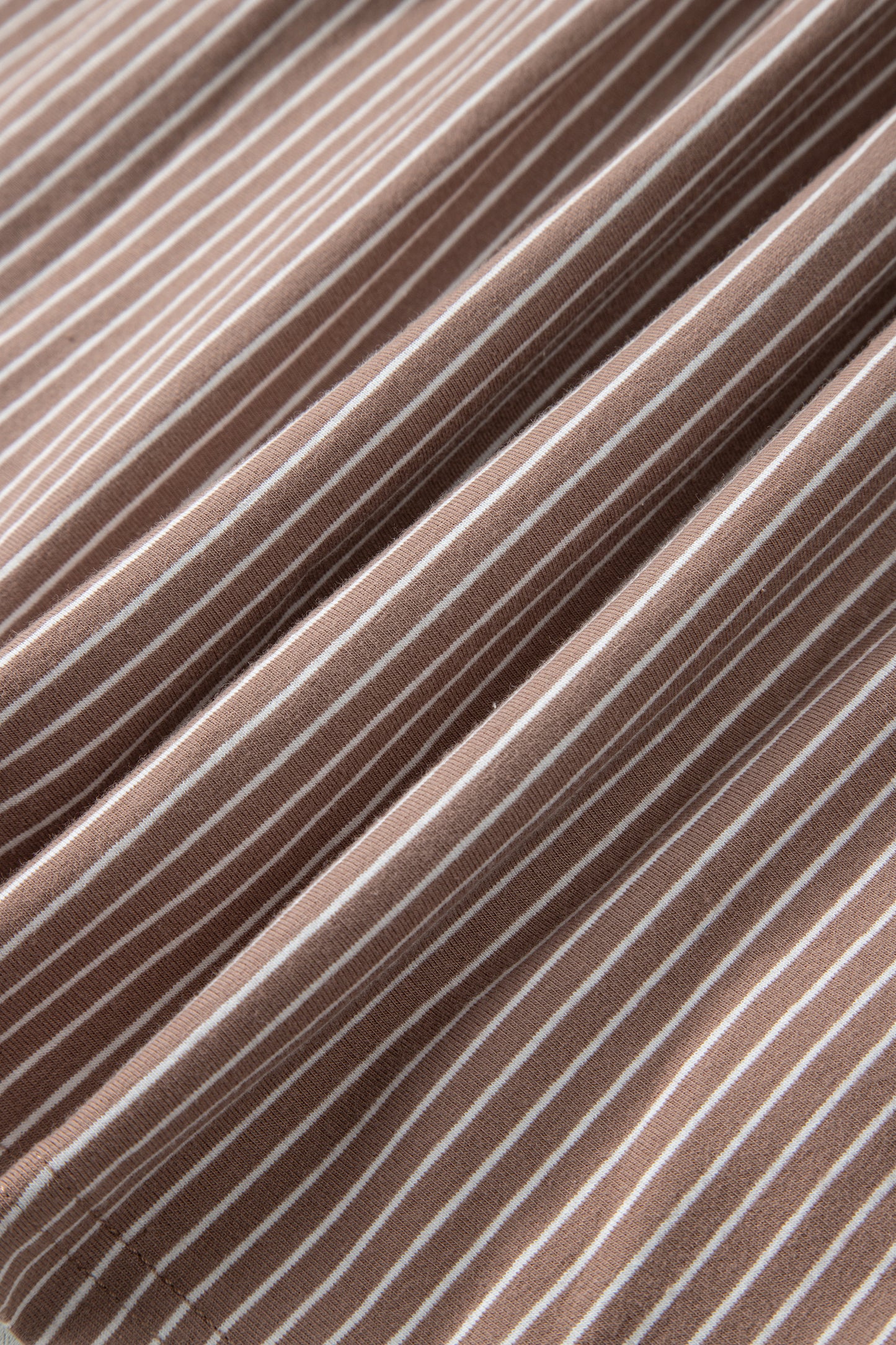 Stripe Buttoned V-Neck Short Sleeve T-Shirt