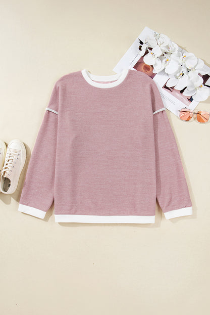 Plus Size Contrast Trim Drop Shoulder Top