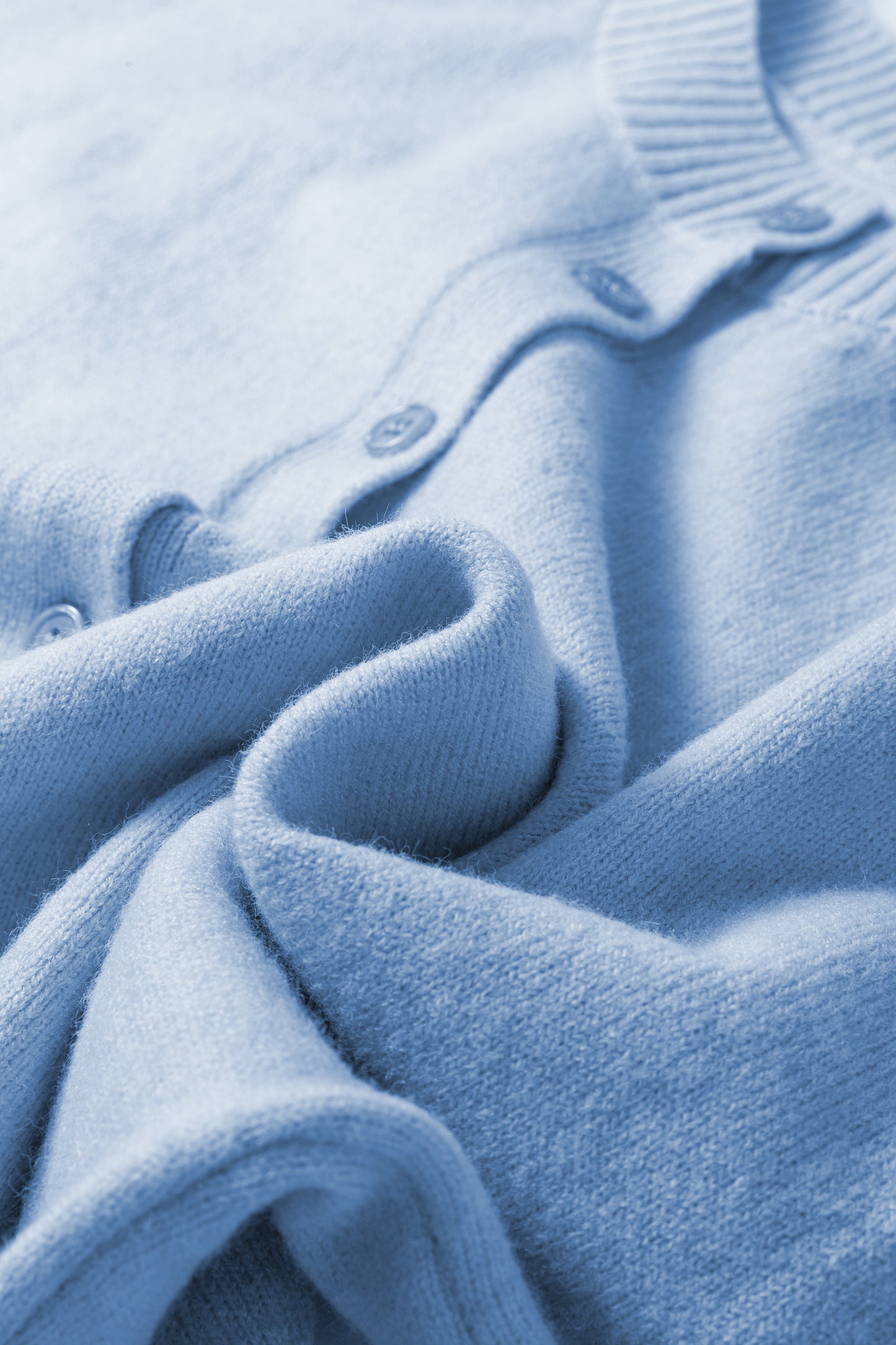 Solid 3/4 Sleeve Boxy Button-Down Cardigan