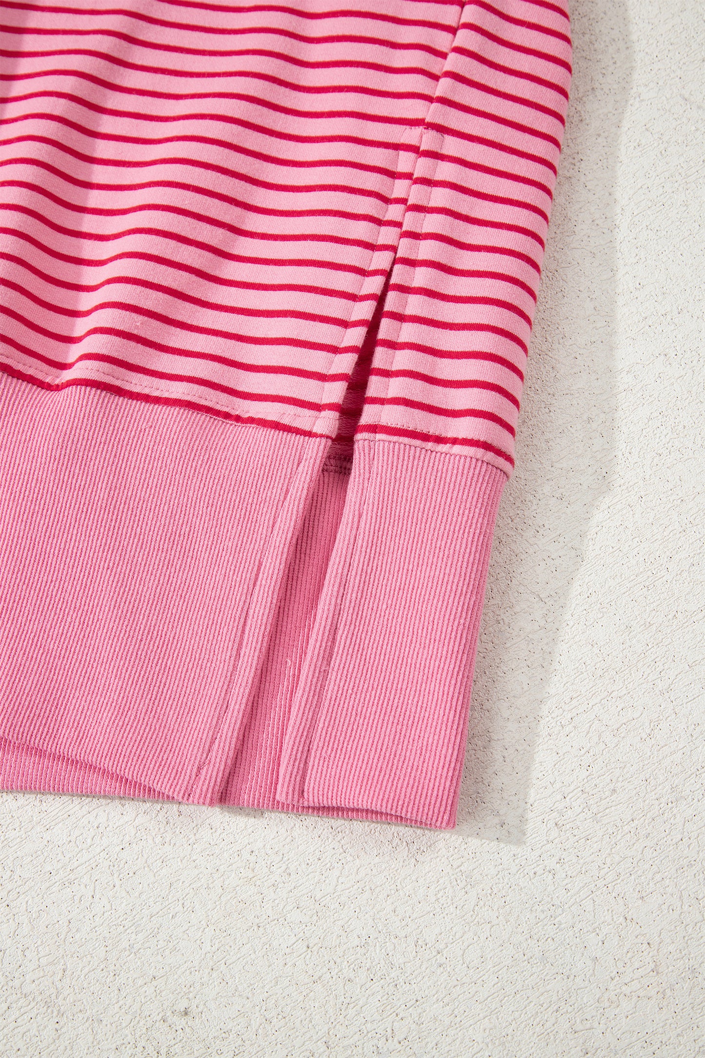 Stripe Thumbhole Drop Shoulder Sleeve Hoodie