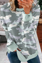 Camouflage Drop Shoulder Pullover Sweatshirt