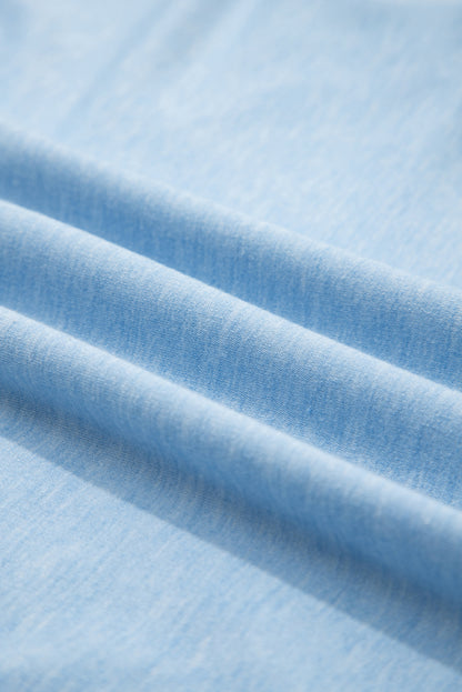 Solid V-Neck Raw Hem Long Sleeve Top