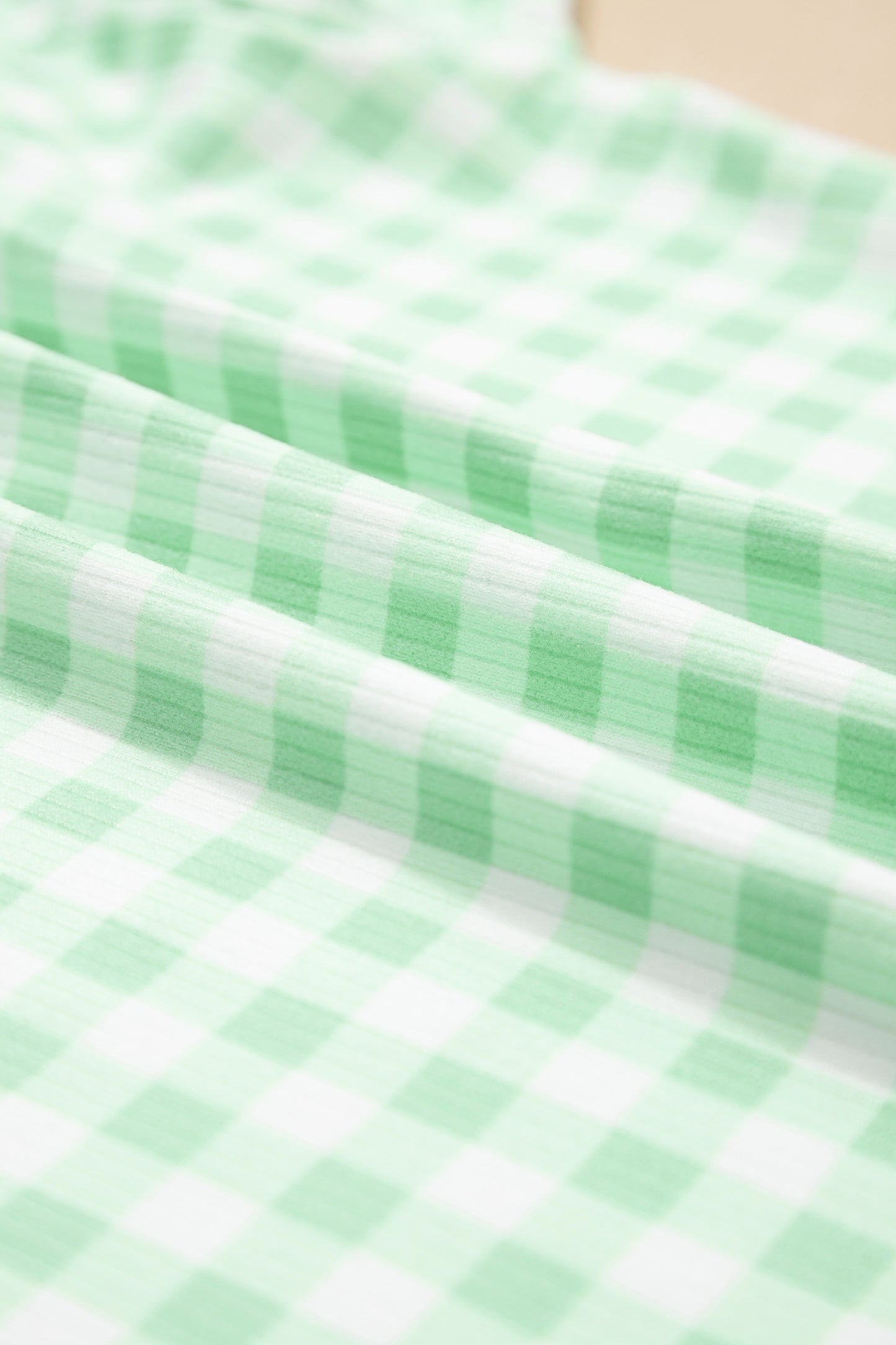 Gingham Long Sleeve Top and Shorts Set