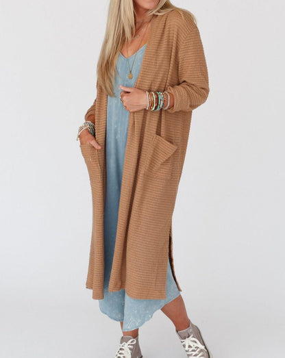 Waffle Patch Pocket Duster Cardigan