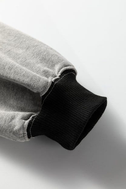 Colorblock Crewneck Henley Sweatshirt