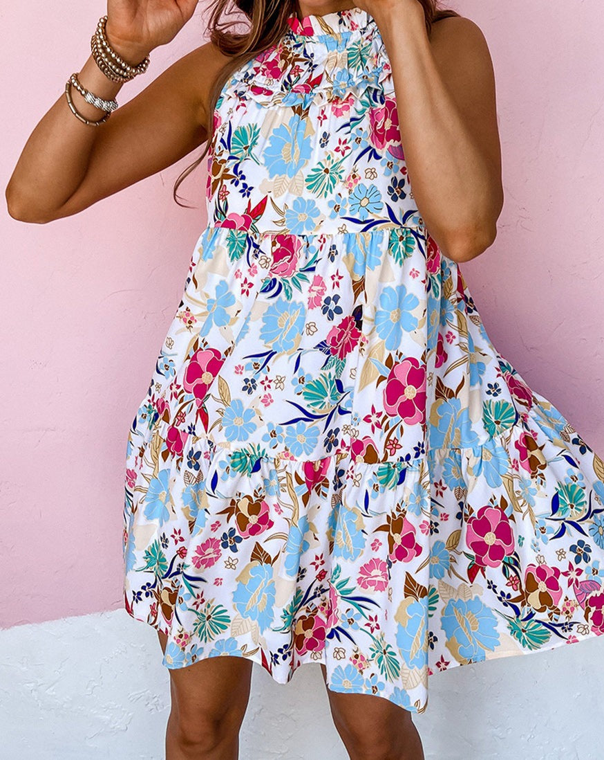 Floral Sleeveless Tiered Dress