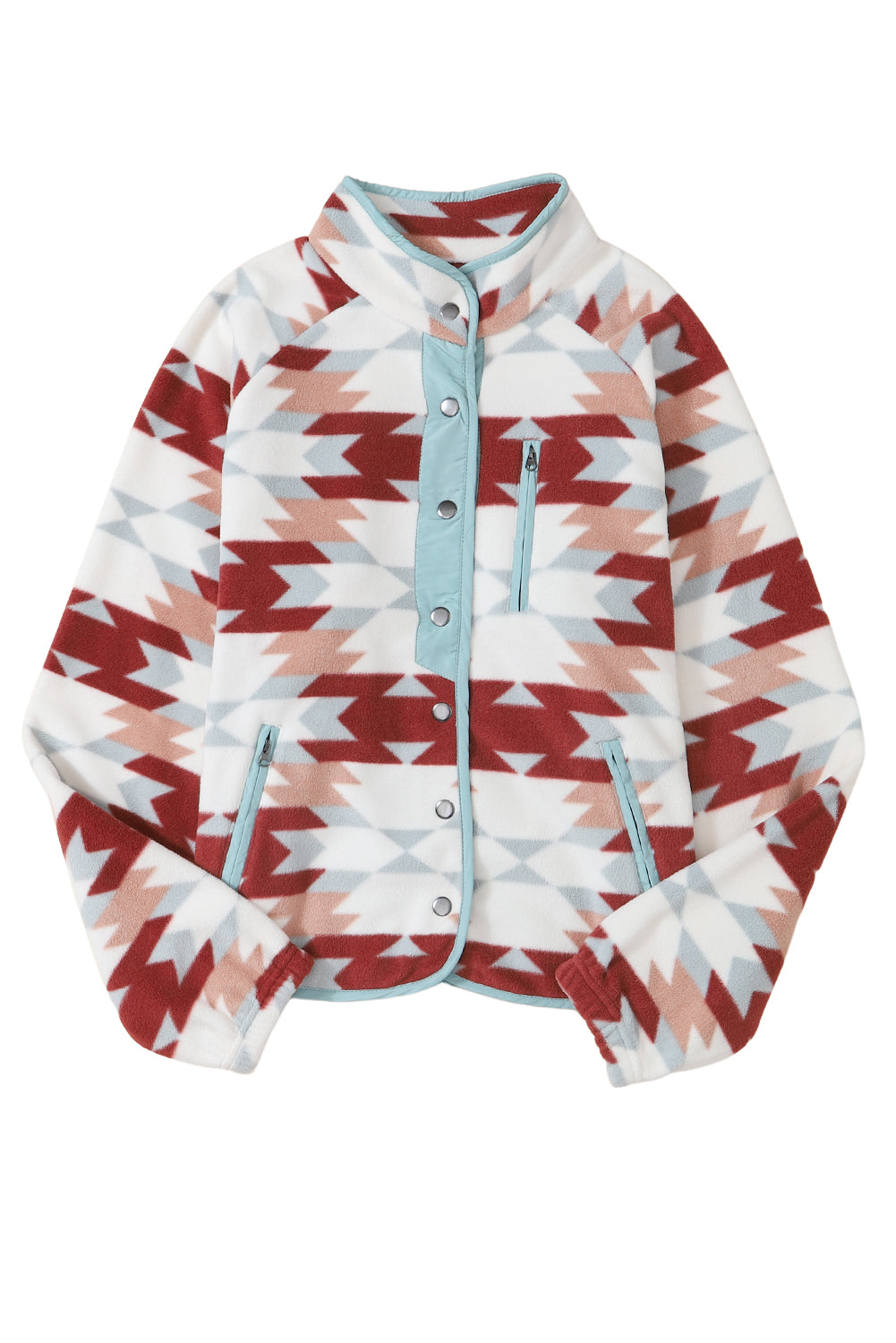 Aztec Fleece Snap Button Jacket