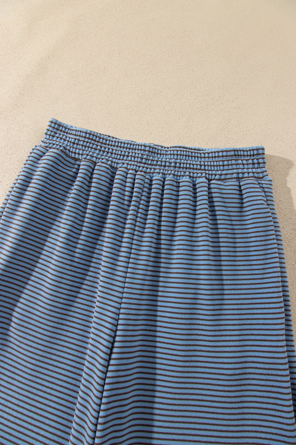 Stripe Contrast Trim Long Sleeve Top & Pant Set