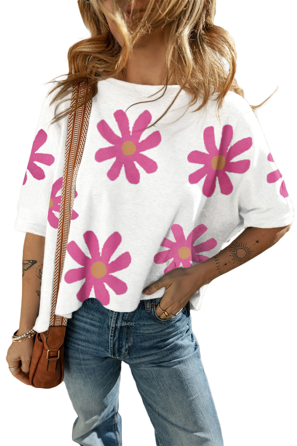 Floral Short Sleeve Loose T-Shirt