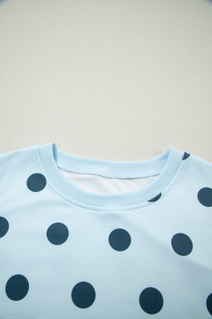 Polka Dot Ribbed Trim Tank & Mini Skort Set