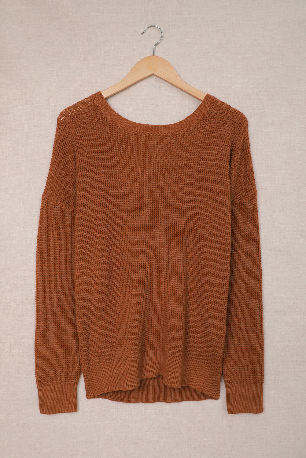 Cross Back Loose Knit Sweater