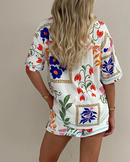 Floral Top and Shorts Set