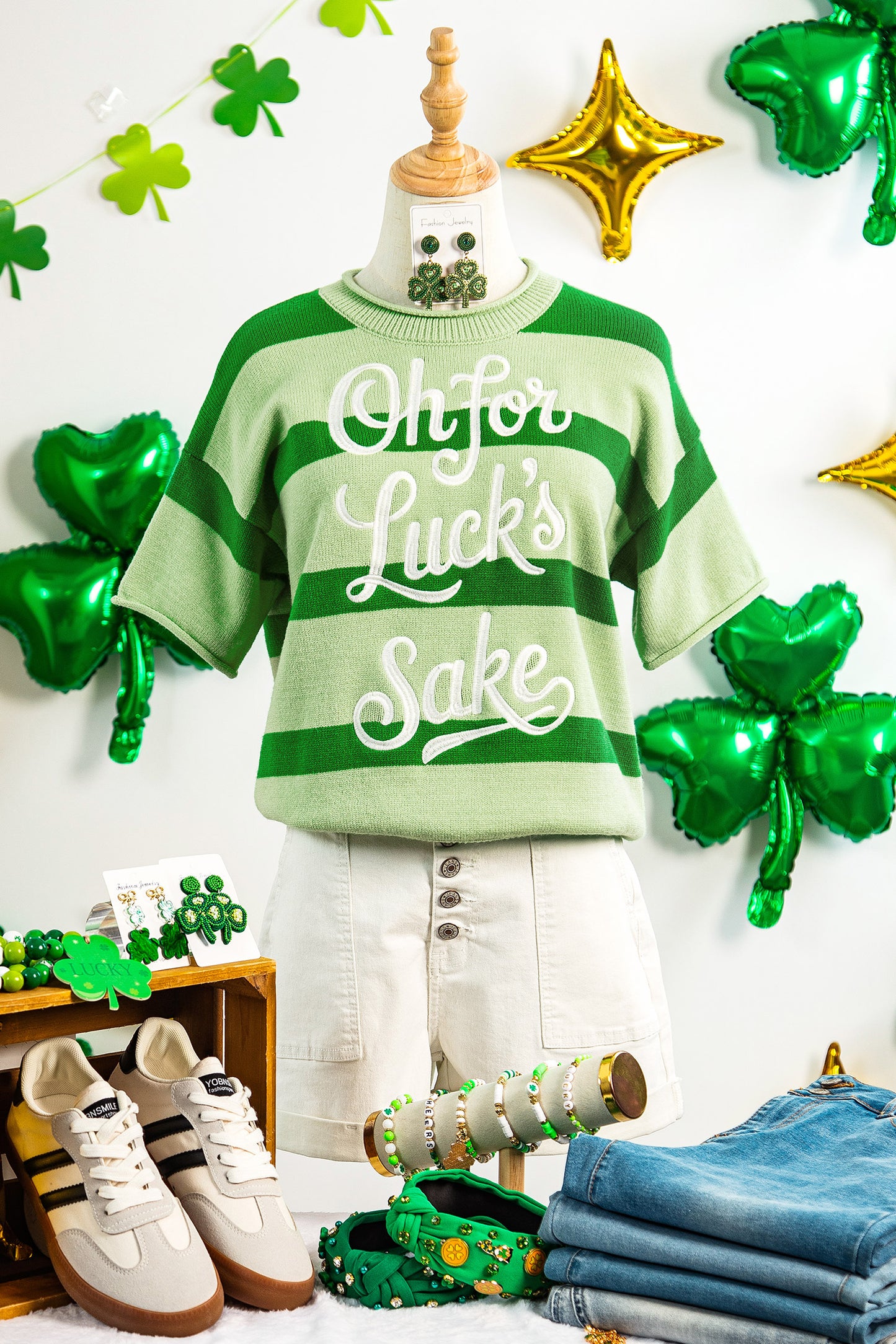 Stripe Oh for Luck’s Sake St Patrick Sweater