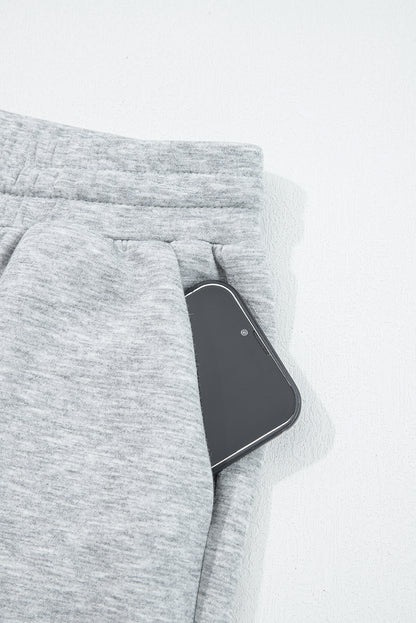 Solid Quarter-Zip Top and Drawstring Pants Set