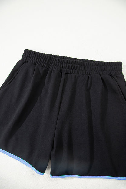 Colorblock Patchwork Pullover and Shorts Set