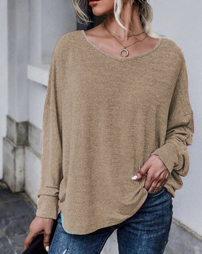 Plunging Back Dolman Sleeve  Top