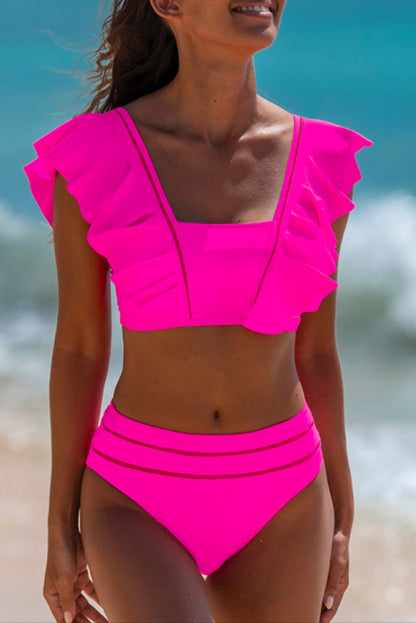 Ruffle Tie Back Bikini Set