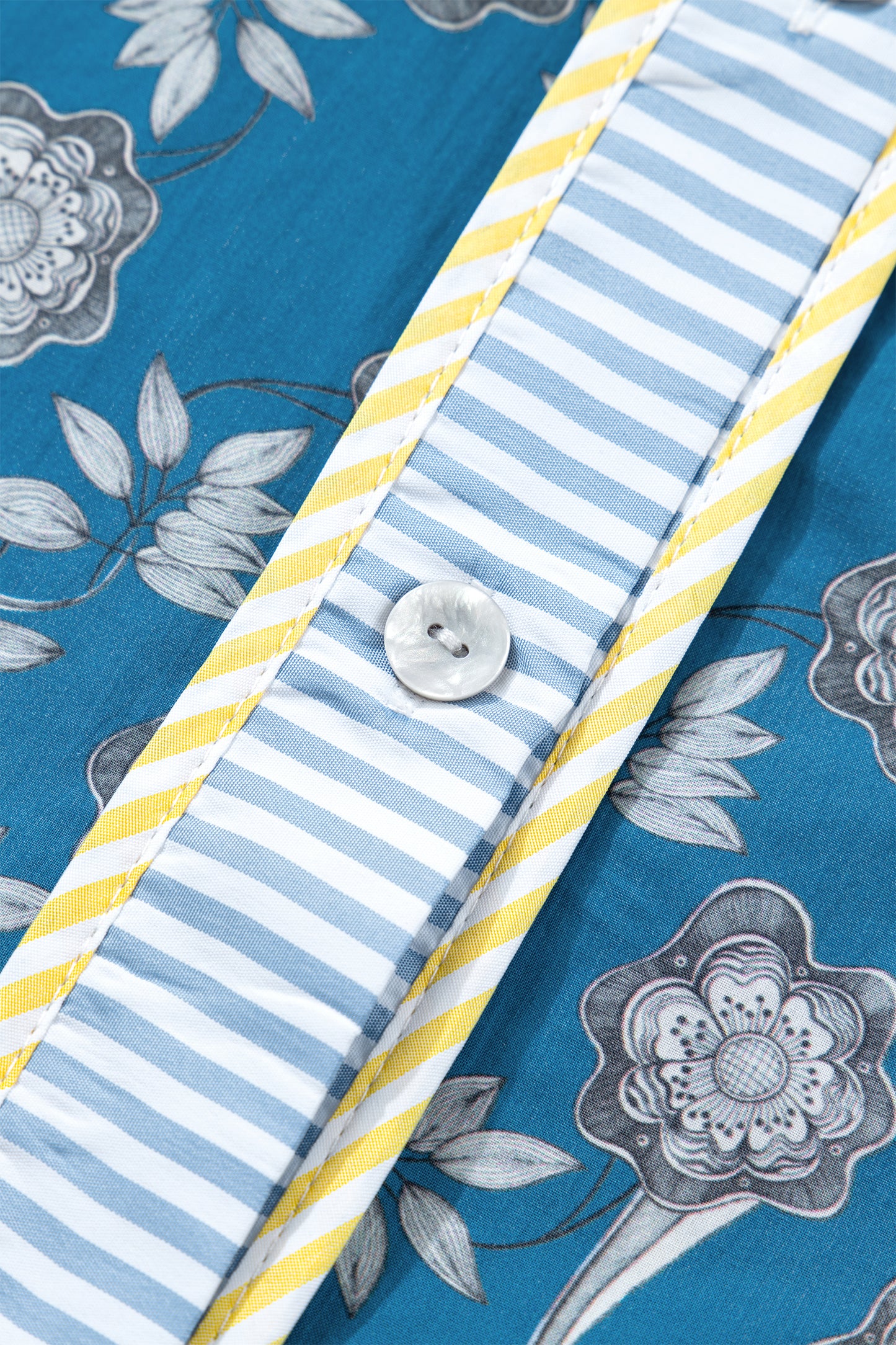 Plus Size Floral Stripe Patchwork Ruffle Dress