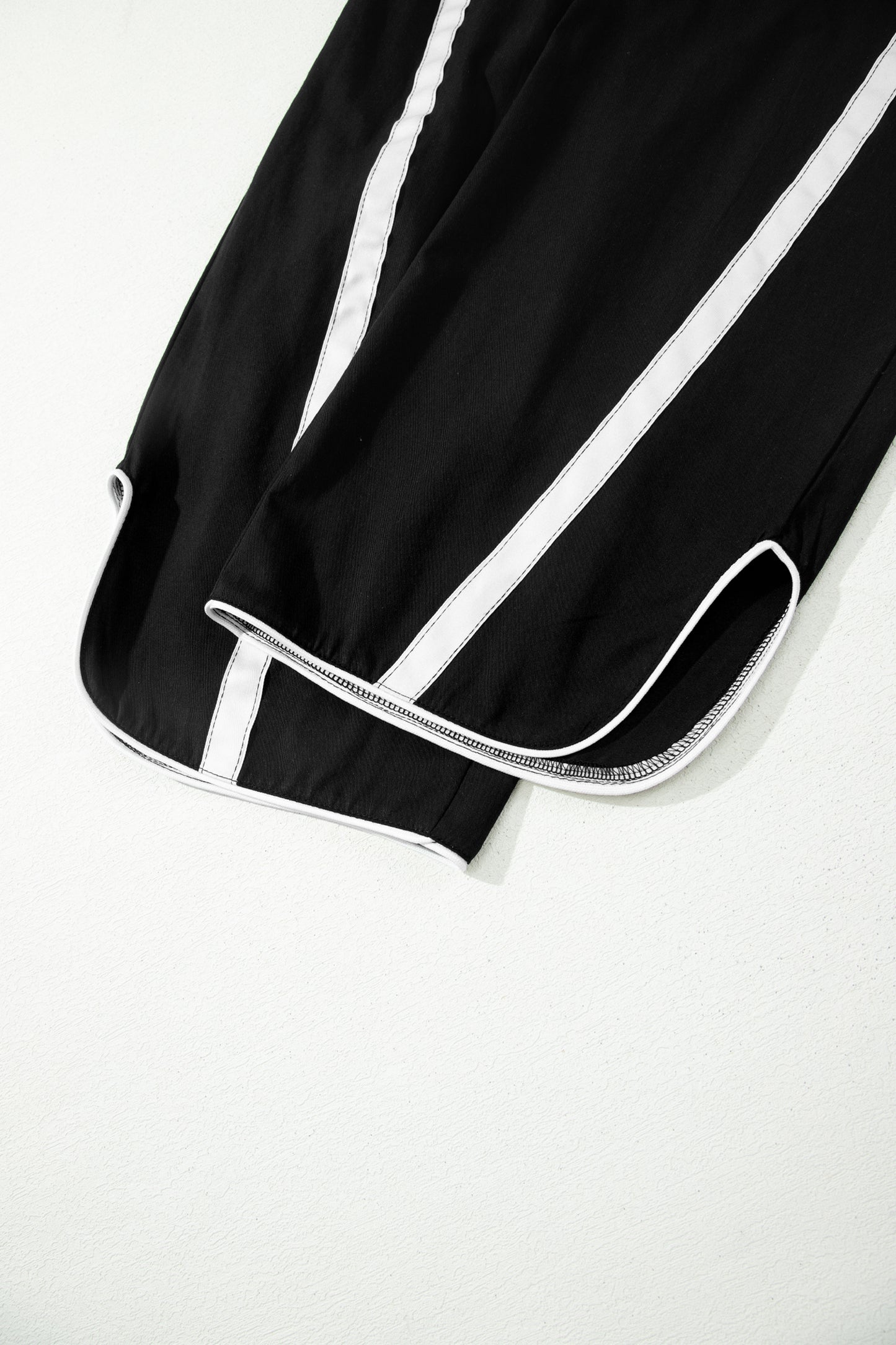 Stripe Smocked Waist Drawstring Cropped Pants
