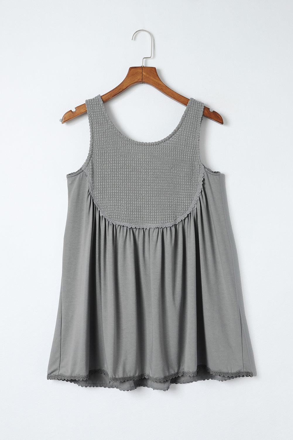 Waffle Knit Babydoll Tank Top