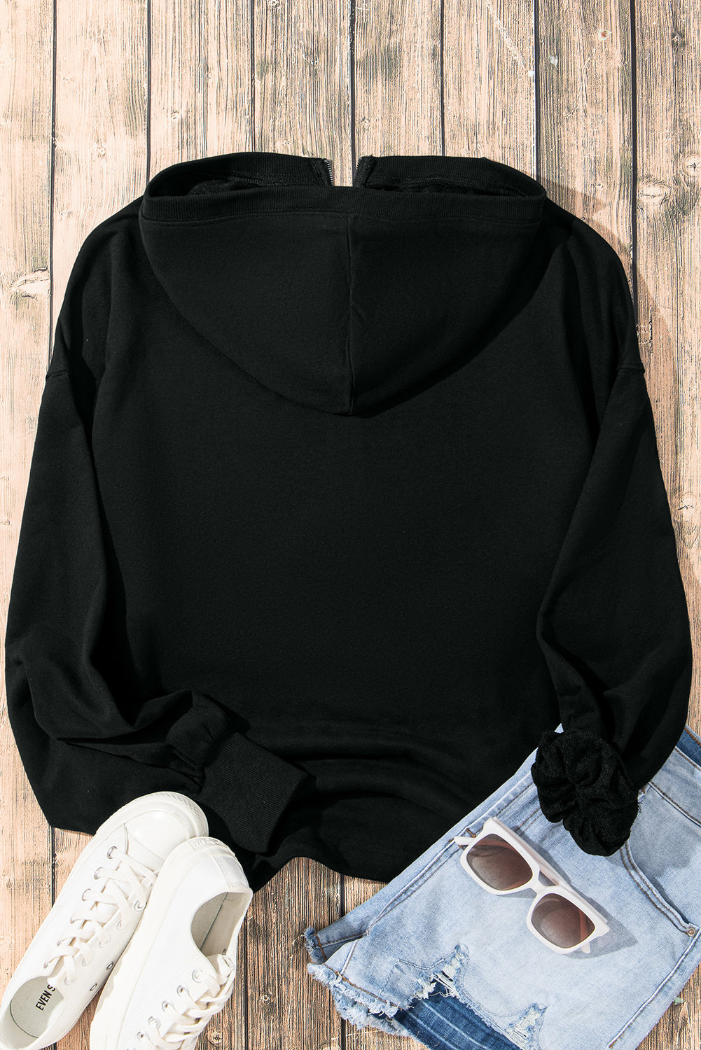 Solid Kangaroo Pocket Oversized Hoodie