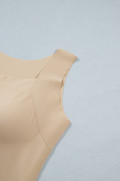 Solid Wide Strap Athleisure Tank Top