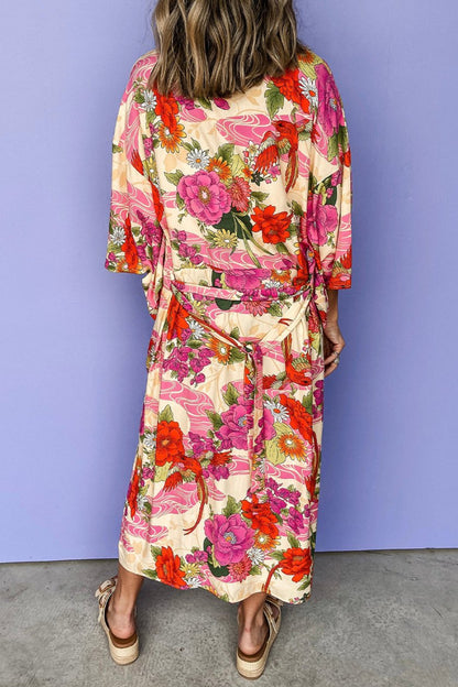 Floral Open Front Duster Kimono